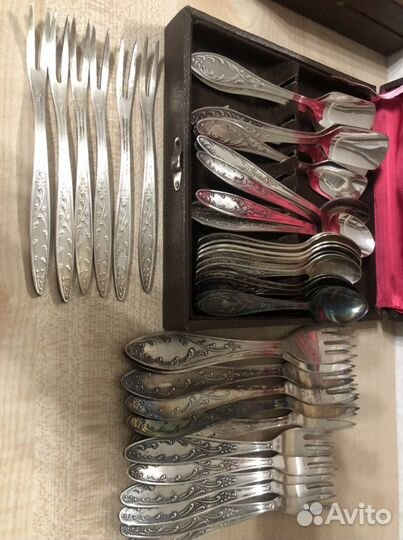 Ложки вилки мельхиор Пламя мельхиор СССР