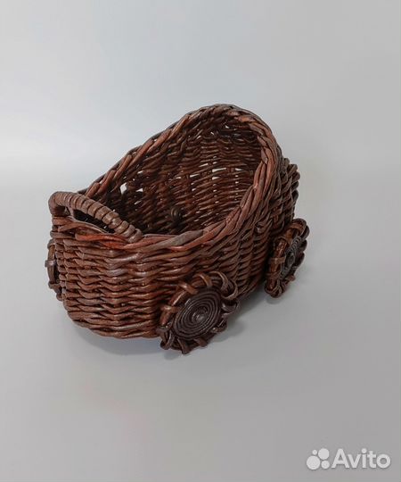 Люлька- коляска плетёная для кукол