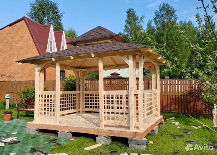 Беседки из дерева для дачи