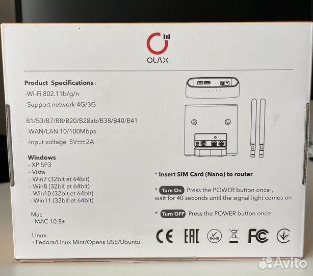 4G LTE Wi-Fi роутер Olax AX9 Pro