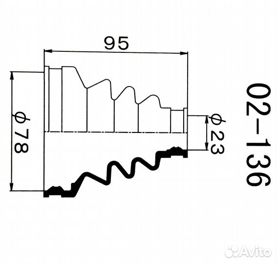 Пыльник шруса внутренний FR honda HR-V 01/stream 2