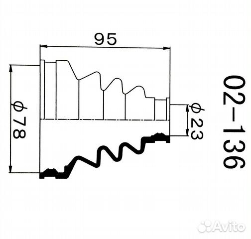 Пыльник шруса внутренний FR honda HR-V 01/stream 2