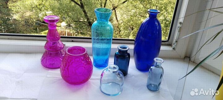 Декоративные стеклянные бутылочки