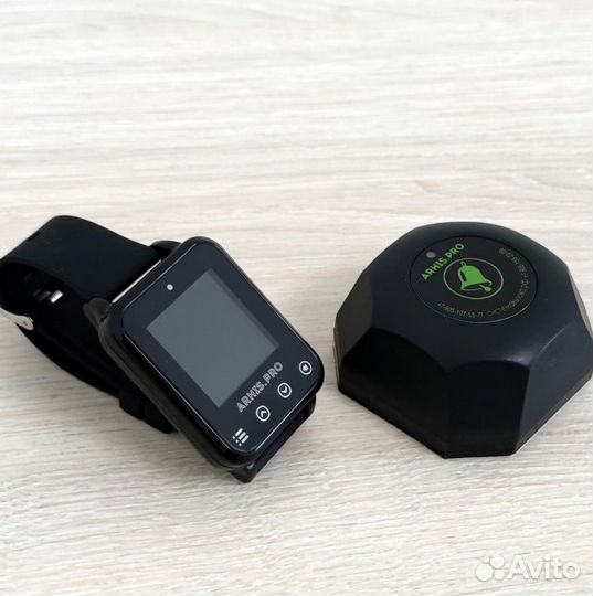 Кнопка вызова персонала, официанта Бургер и часы