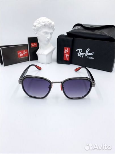 Солнцезащитные очки Ray Ban черные c красным (841)