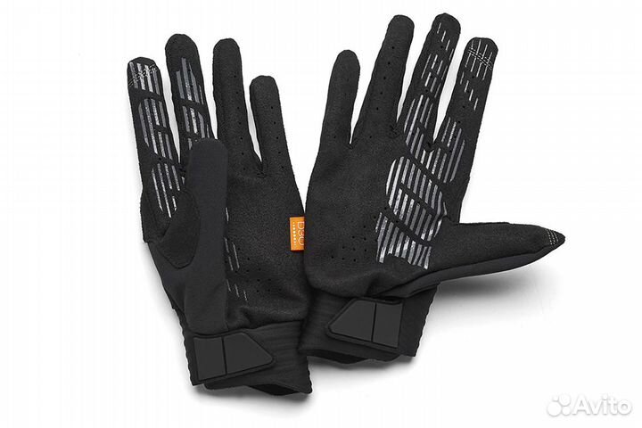 Велоперчатки 100 Cognito, длинный палец, зеленые