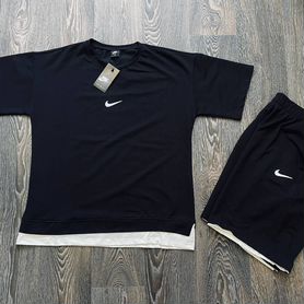 Костюм Nike футболка и шорты чёрный 50 52 54
