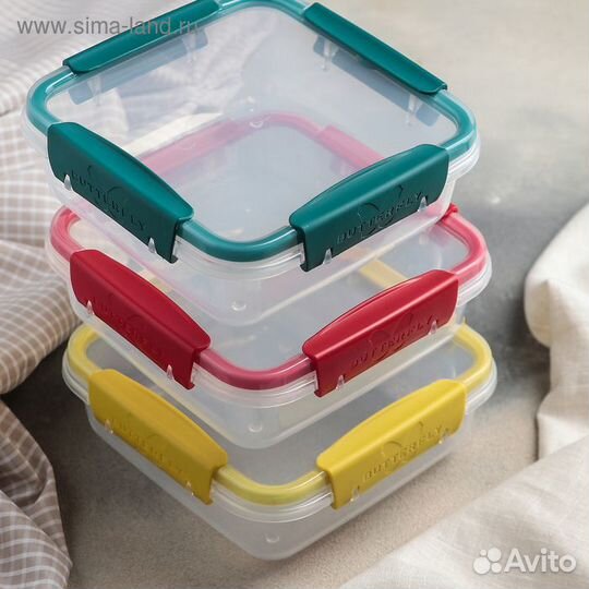 Контейнер герметичный Butterfly 800 мл, цвет микс