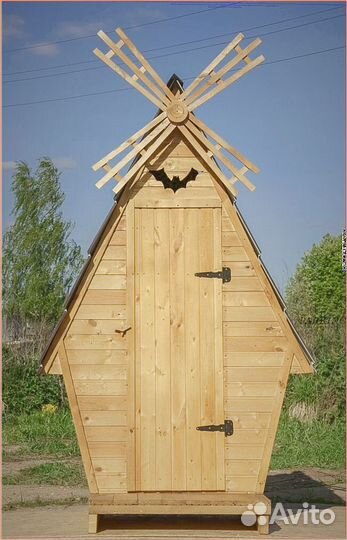 Дачный туалет деревянный прямоугольник KPV