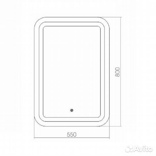 Зеркало azario Мальта 550х800, LED-подсветка с ди