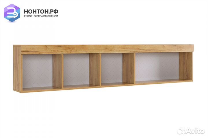 Полка навесная Форсаж дуб крафт золотой / белый