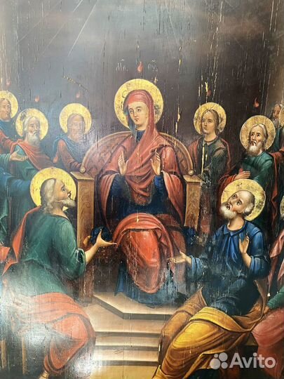 Икона сошествие святого духа на апостолов 19 век