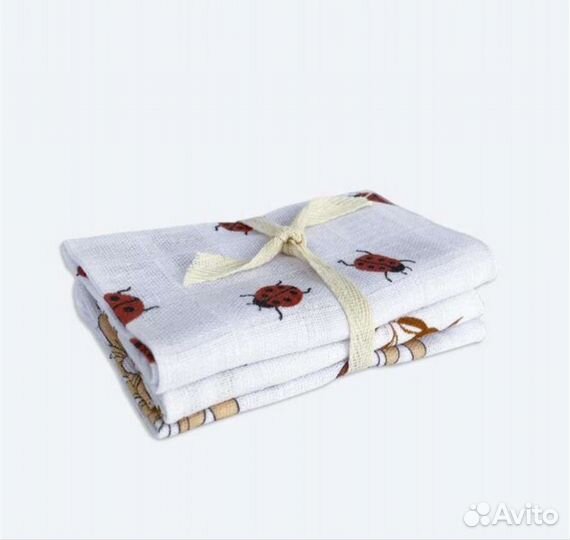 Муслиновые салфетки для кормления набор 3 шт