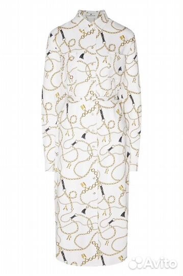 Платье-рубашка миди с принтом и поясом Laroom