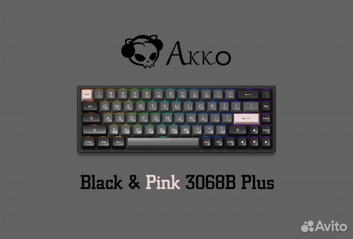 Механическая клавиатура akko 3068B Black & Pink