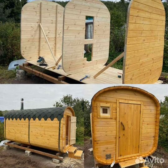 Баня бочка квадро