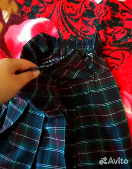 Юбка школьная в клетку 146