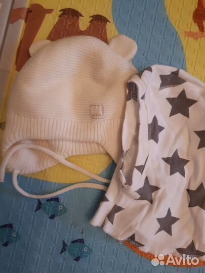 Шапочка+шлемик для девочки 3 мес