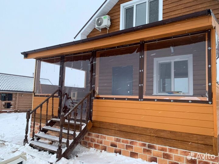 Мягкие окна для веранд и беседок под ключ