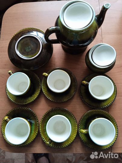 Чайно-кофейный сервиз СССР майолик Зик Конаково