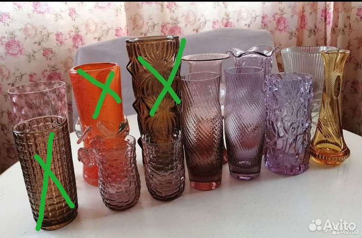Ваза цветное стекло СССР