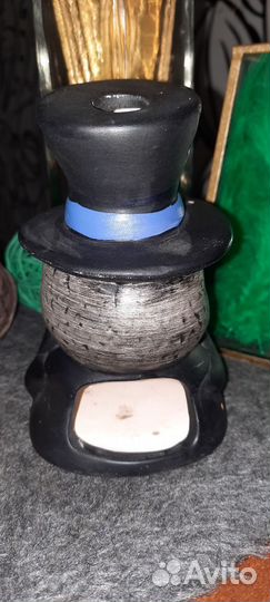 Подсвечник для чайных свечей череп в шляпе