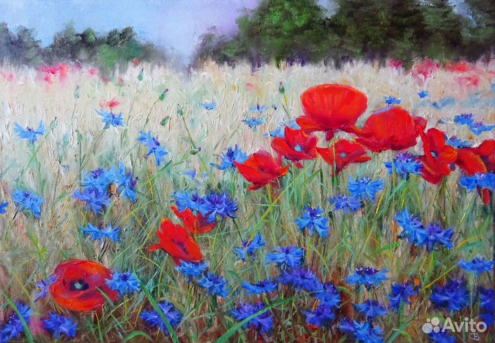 Картины маслом на холсте с маками