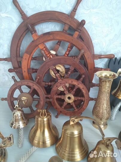 Горн Штурвалы Сеть рыбацкая Рында Фонарь и др