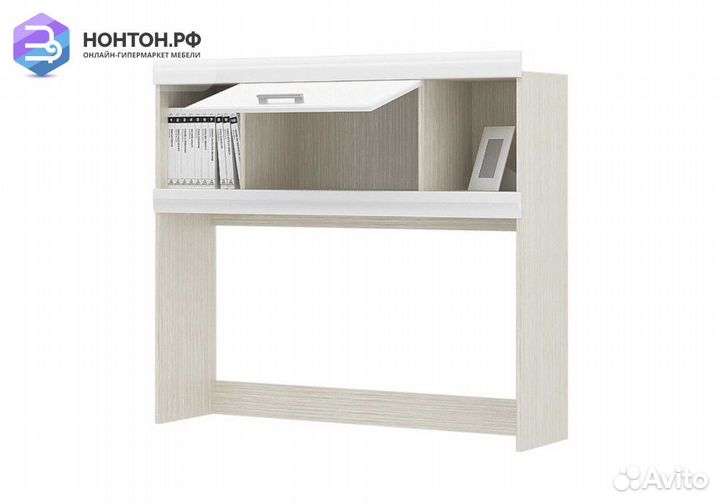 Надстройка для стола Симба дуб белфорт / белый гля