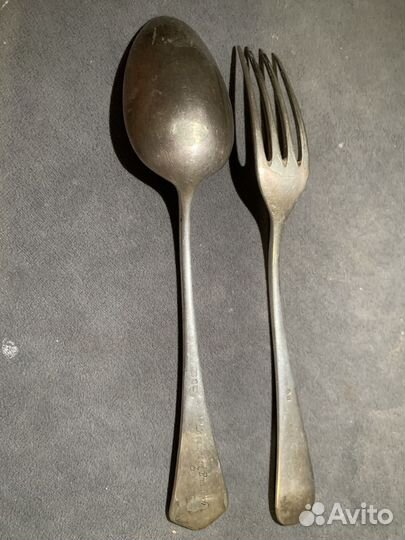 Вилка и ложка времен ВОВ 1945г по серебряные