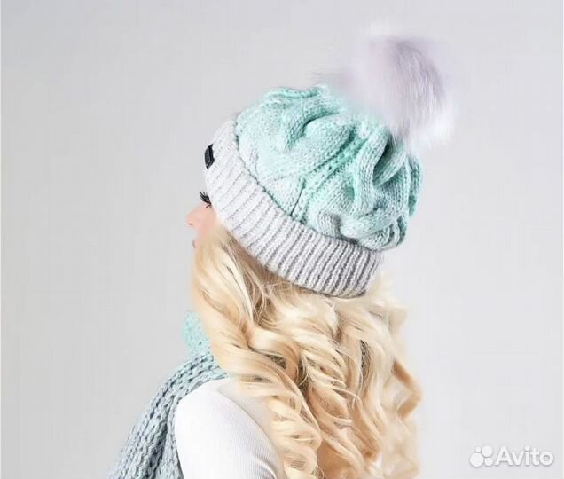 Шапка женская вязаная зимняя. Jagga