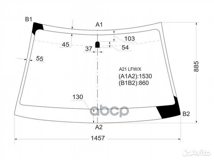 Стекло лобовое chery fora 06-10 A21 LFW/X XYG