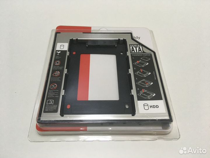 Салазки для HDD SSD 9.5 mm, переходник вместо DVD