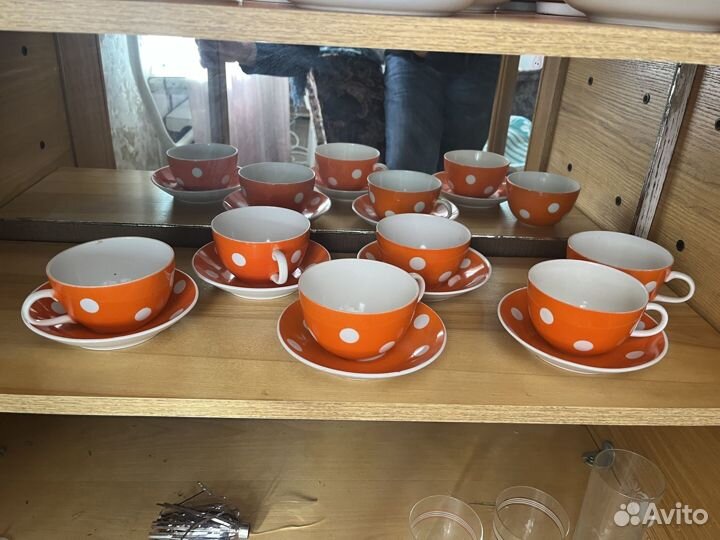 Чайный сервиз в горошек СССР барановка