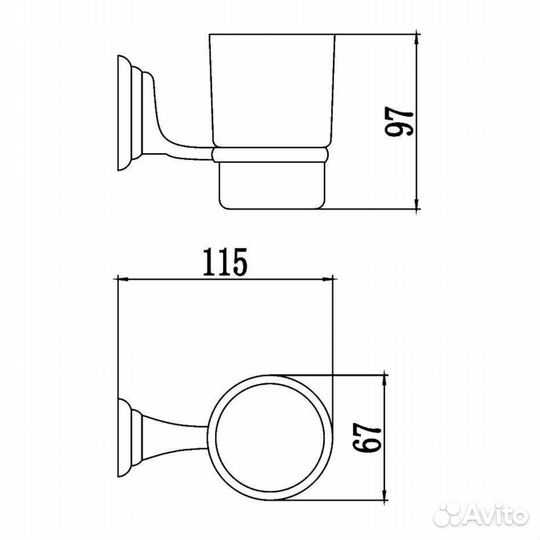 Стакан для ванной комнаты Savol S-003158, хром