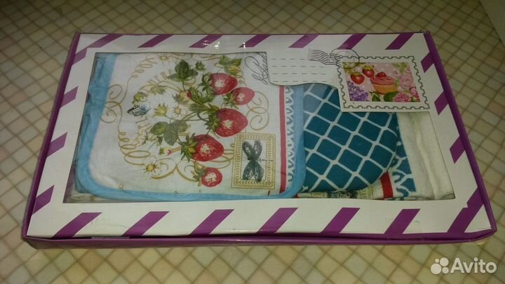 Набор для кухни: полотенце, прихватка, варежка