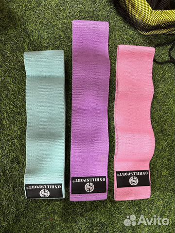 Фитнес-резинки тканевые (набор в мешочке) 3 шт