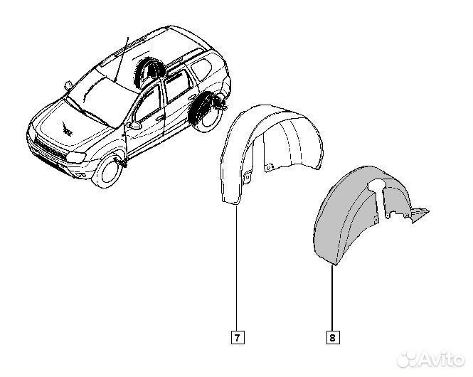 Подкрылок задний левый Renault Duster F4R 2020