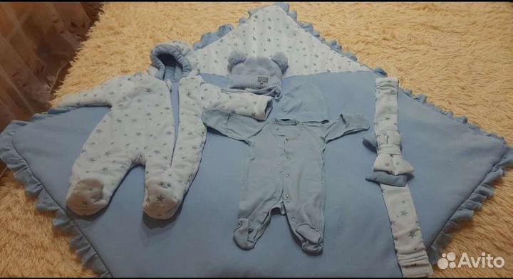 Конверт на выписку для мальчика зимний