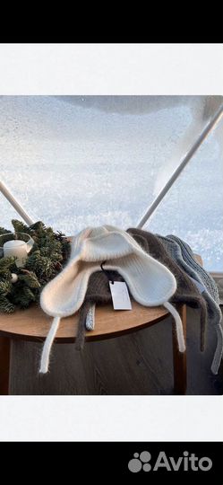 Шапка вязаная женская из пуха норки