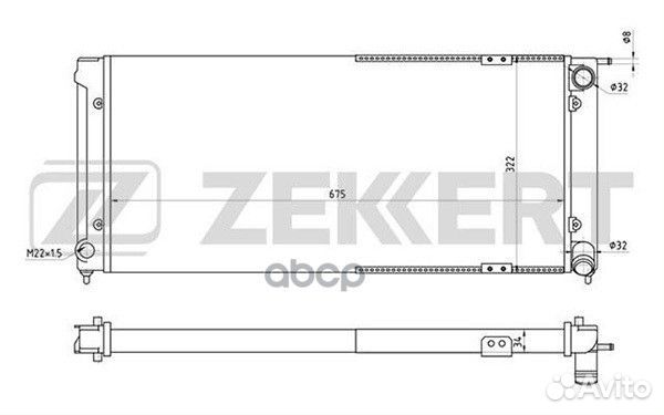 Радиатор охл. дв. VW Golf II 83- Jetta II 84