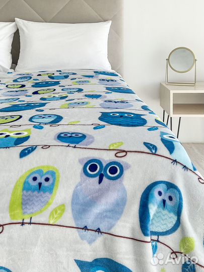 Ткань велсофт Совы для покрывал и игрушек - опт