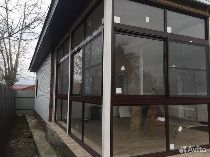 Остекление беседки веранды бани террасы крыльца