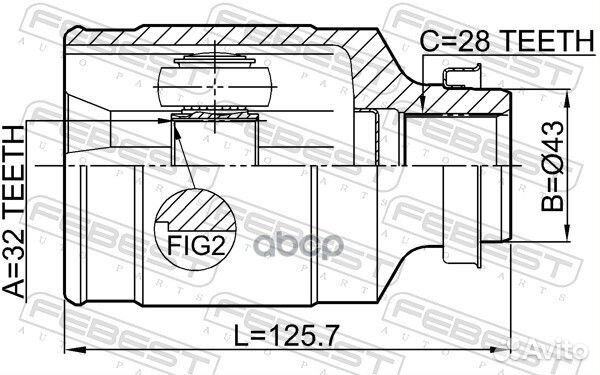 ШРУС внутренний правый 32X43X28 Mazda 6 0511-gh