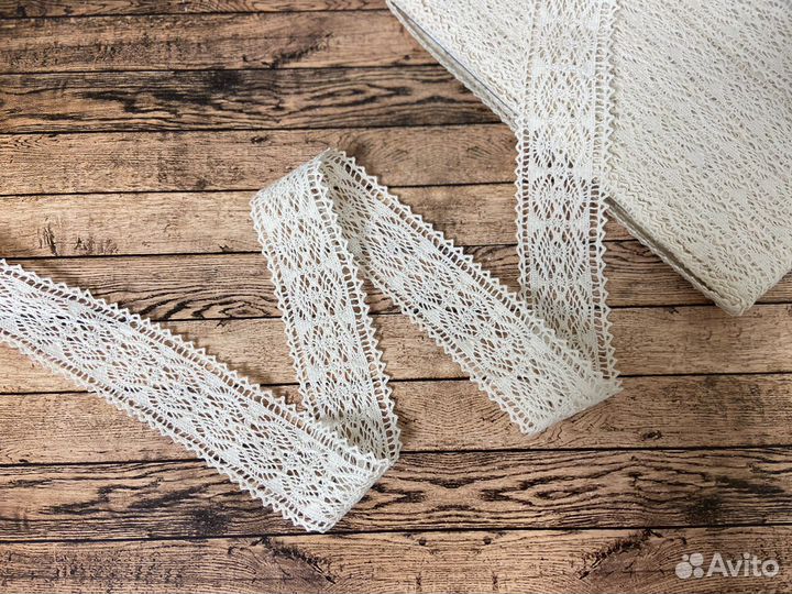 Кружево хлопковое бежевое