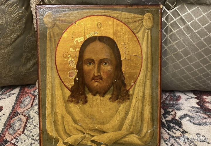 Старинная икона Спаситель 19 век