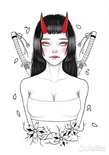 Иллюстрация/Портрет/Дизайн/Тату эскиз