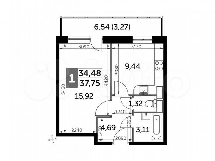 1-к. квартира, 37,9 м², 10/19 эт.