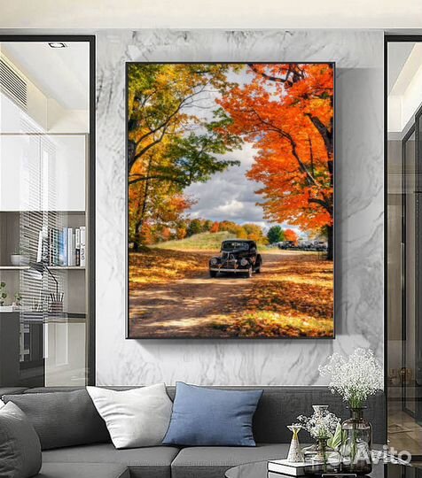 Яркая картина маслом на холсте пейзаж