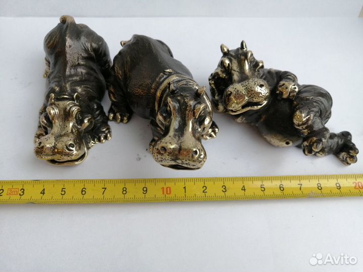 Фигурка Бегемот латунь